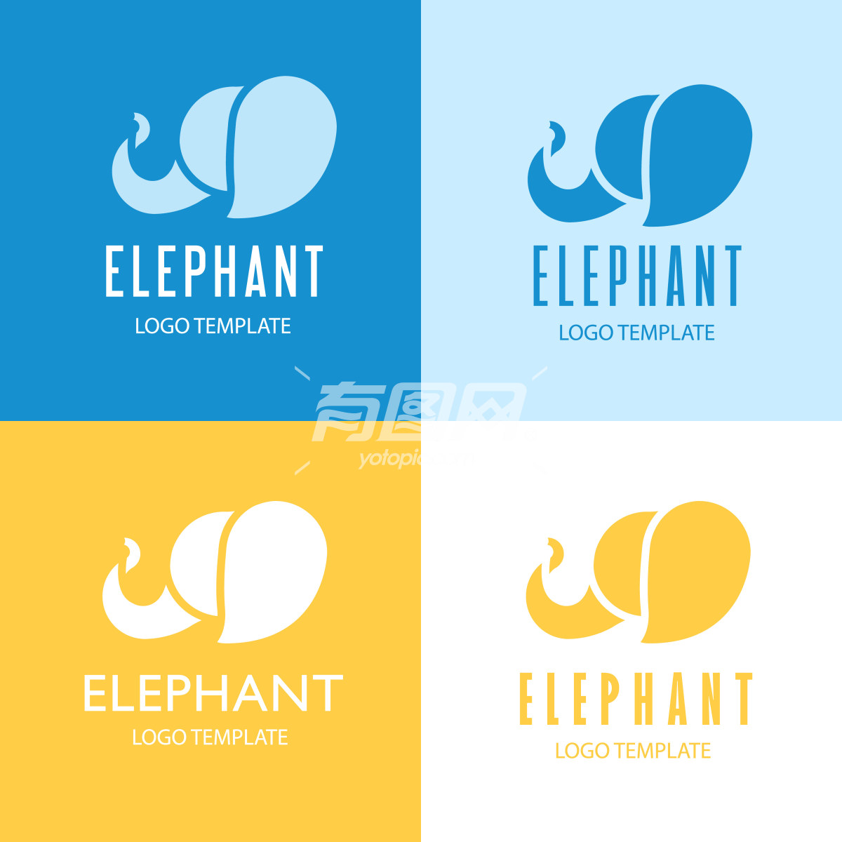 现代简约的设计风格大象的标志