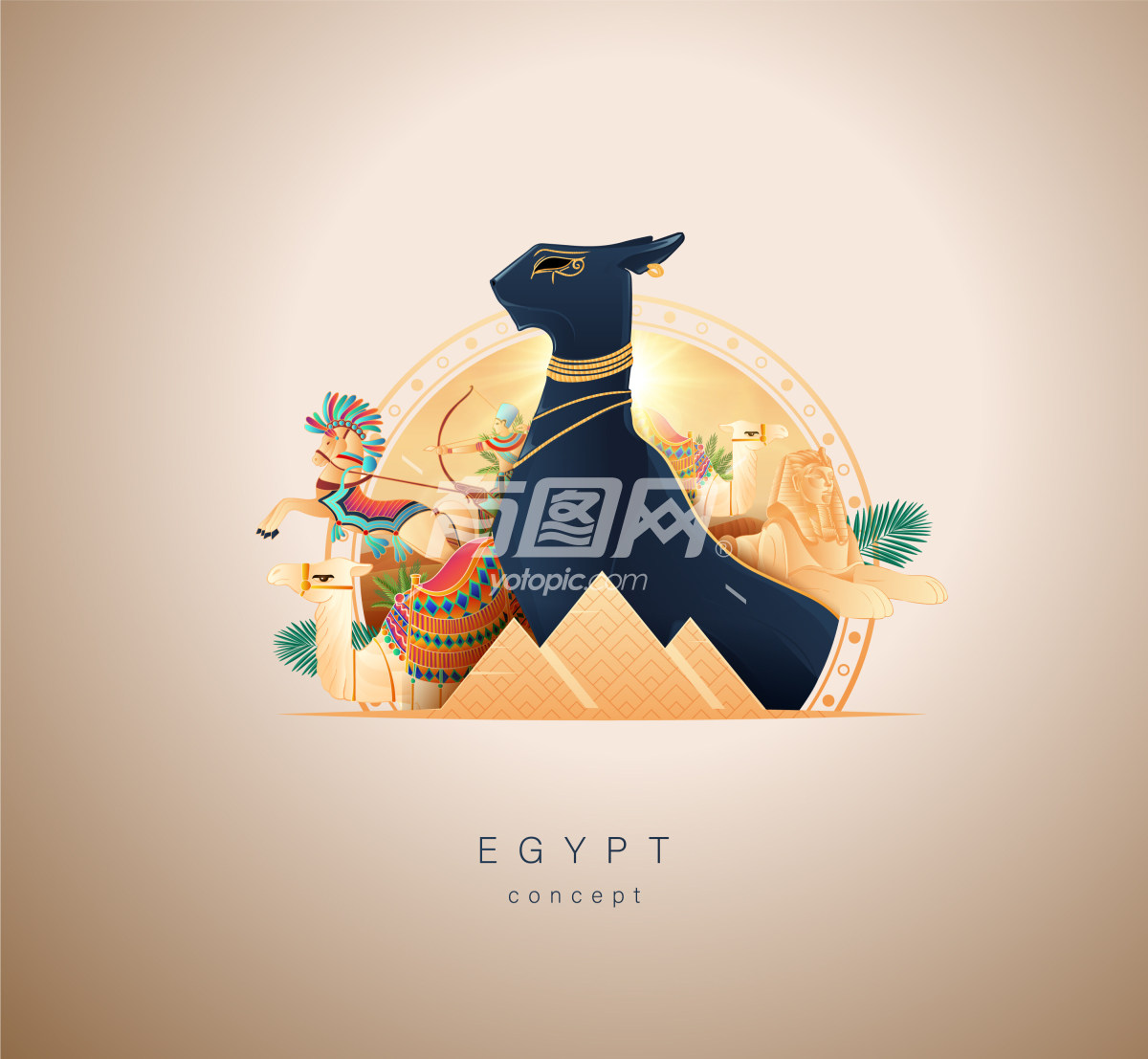 古埃及文化的插画