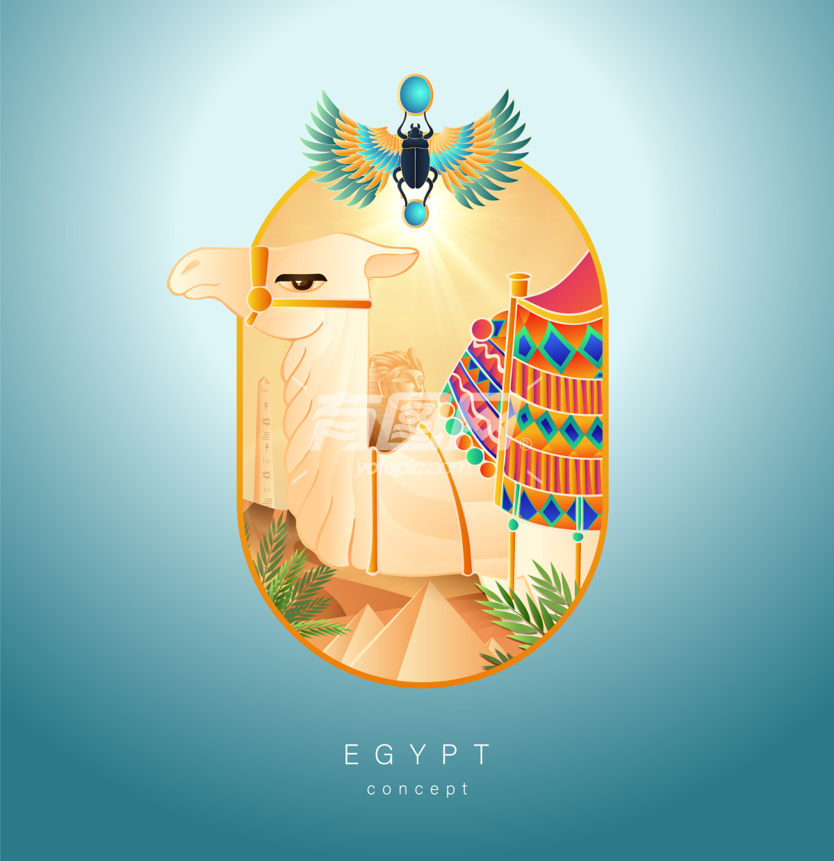 埃及主题的插画