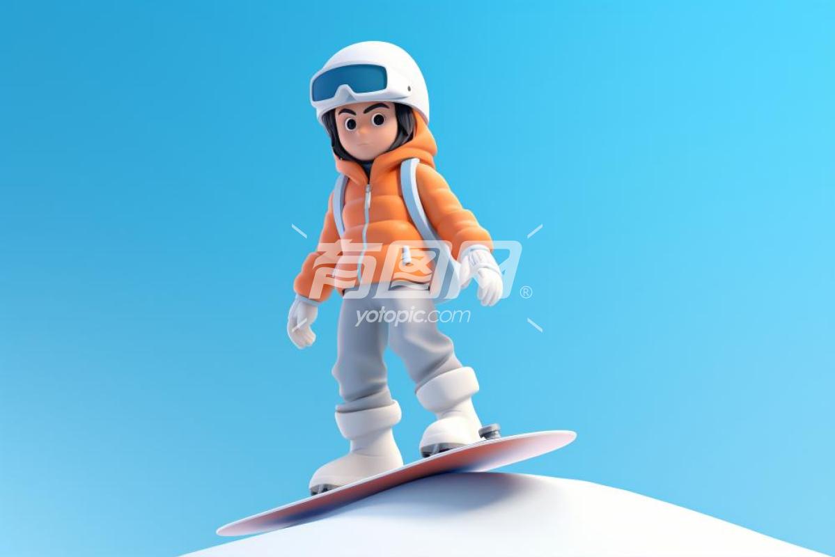 3D滑雪男孩