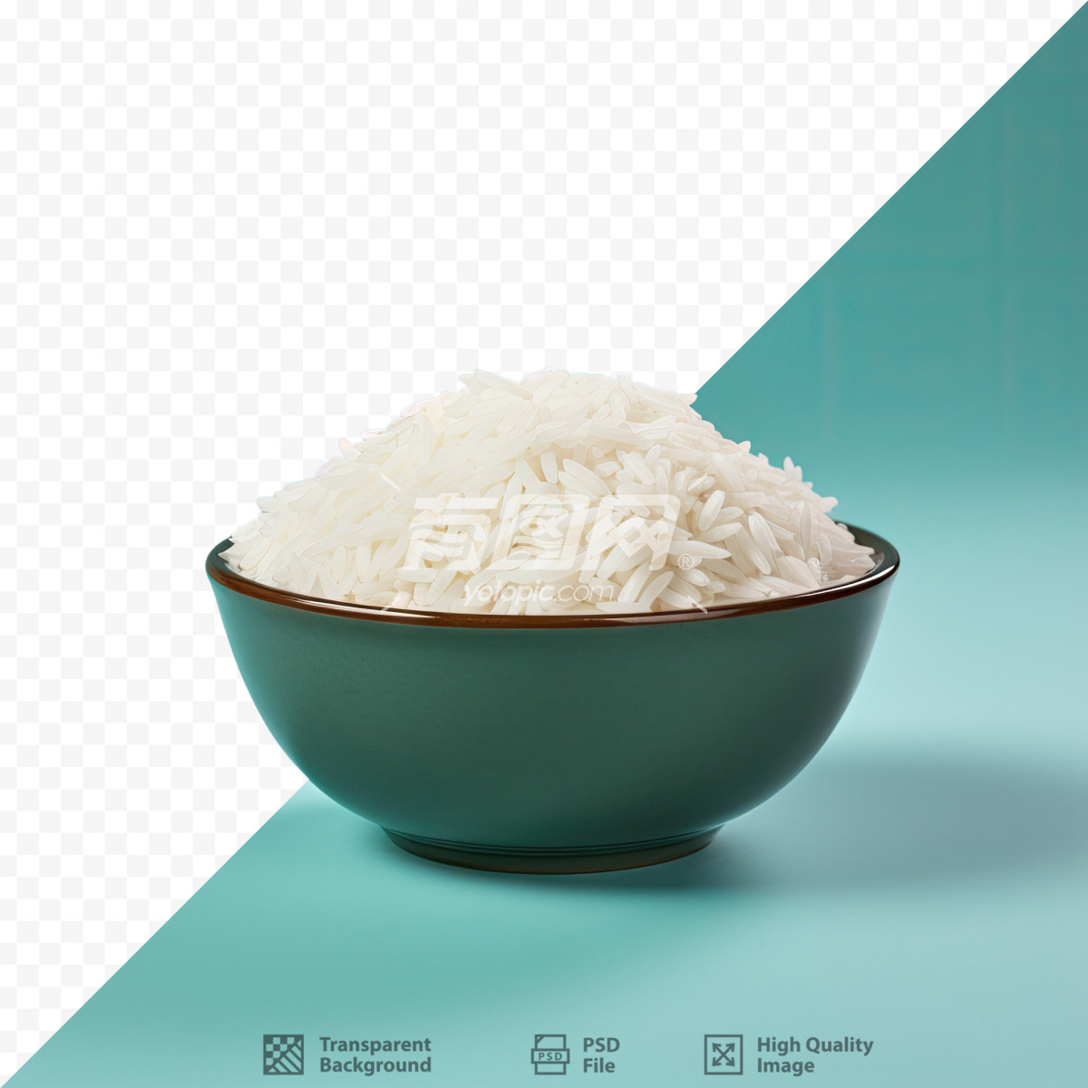 装满米饭的碗