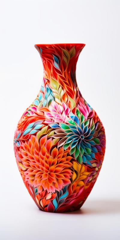 色彩斑斓的花瓶