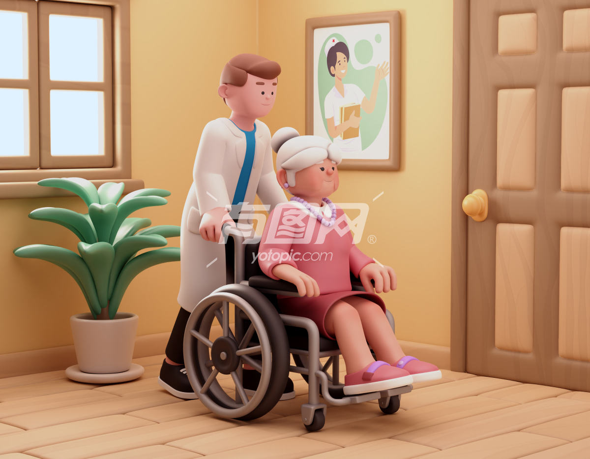 3D卡通轮椅人物