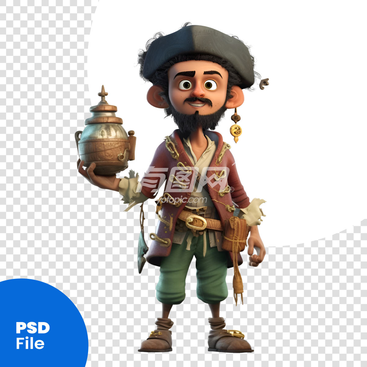 3D卡通海盗人物