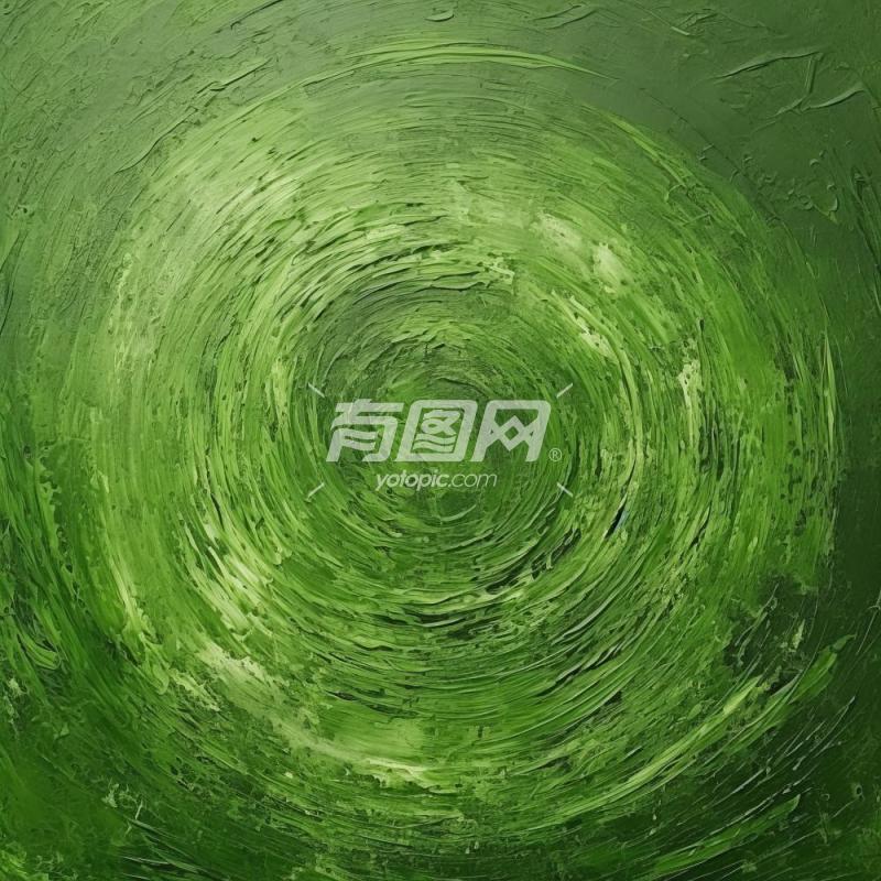绿色漩涡抽象油画