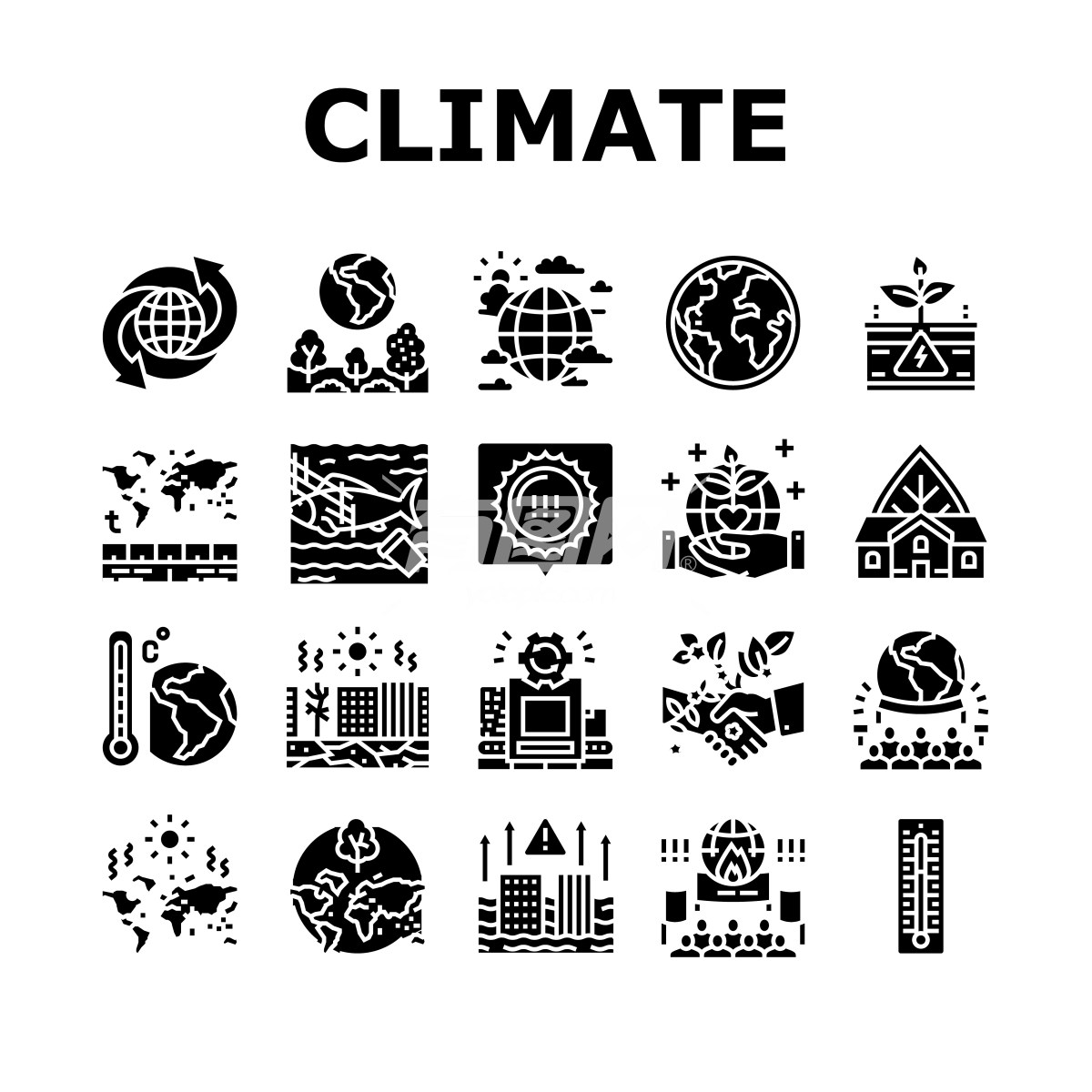 气候与环境图标集合