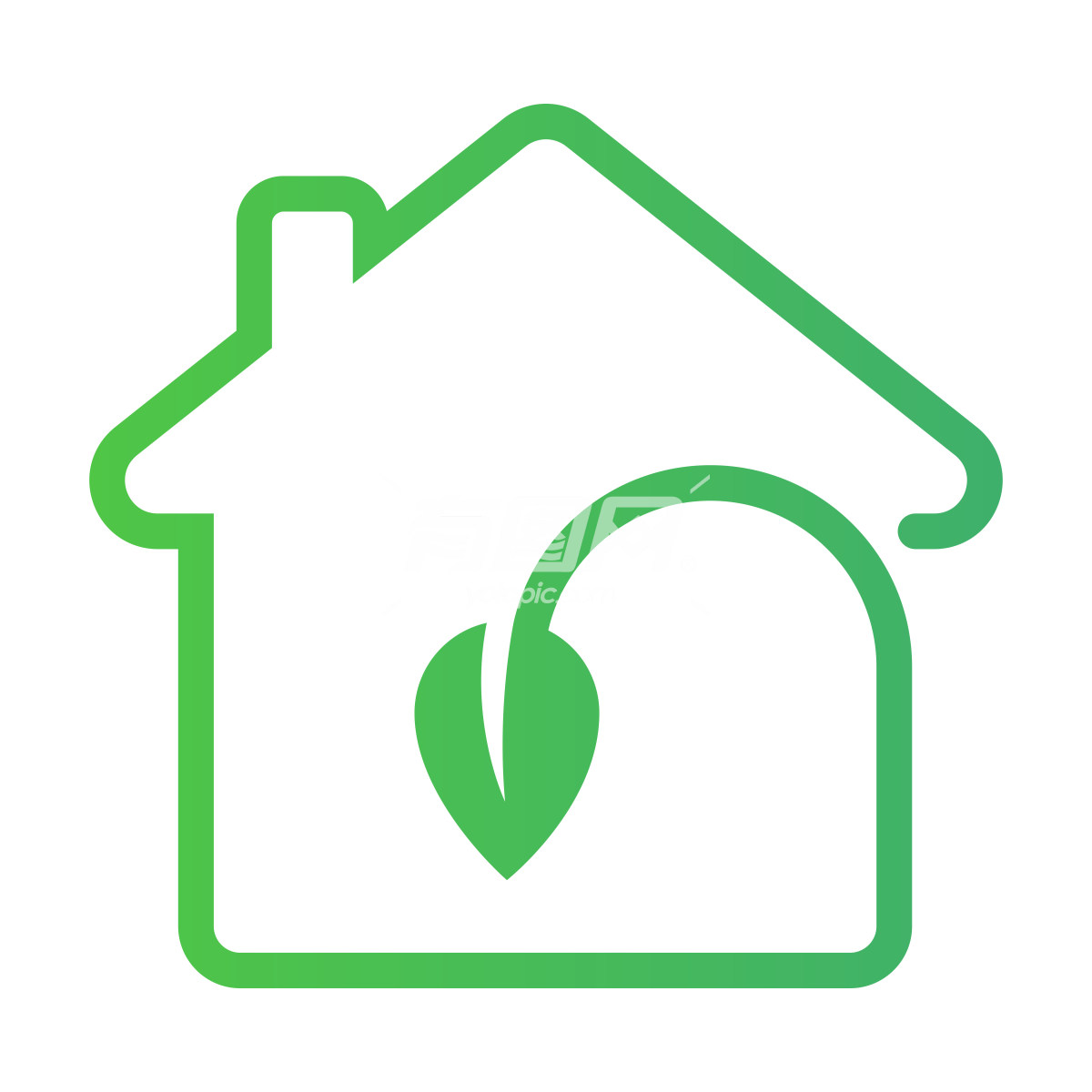 绿色的环保房子图标