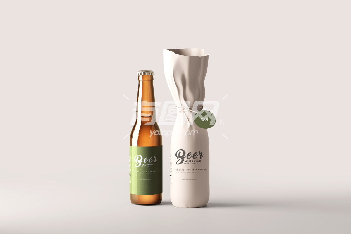 啤酒瓶包装样机模型
