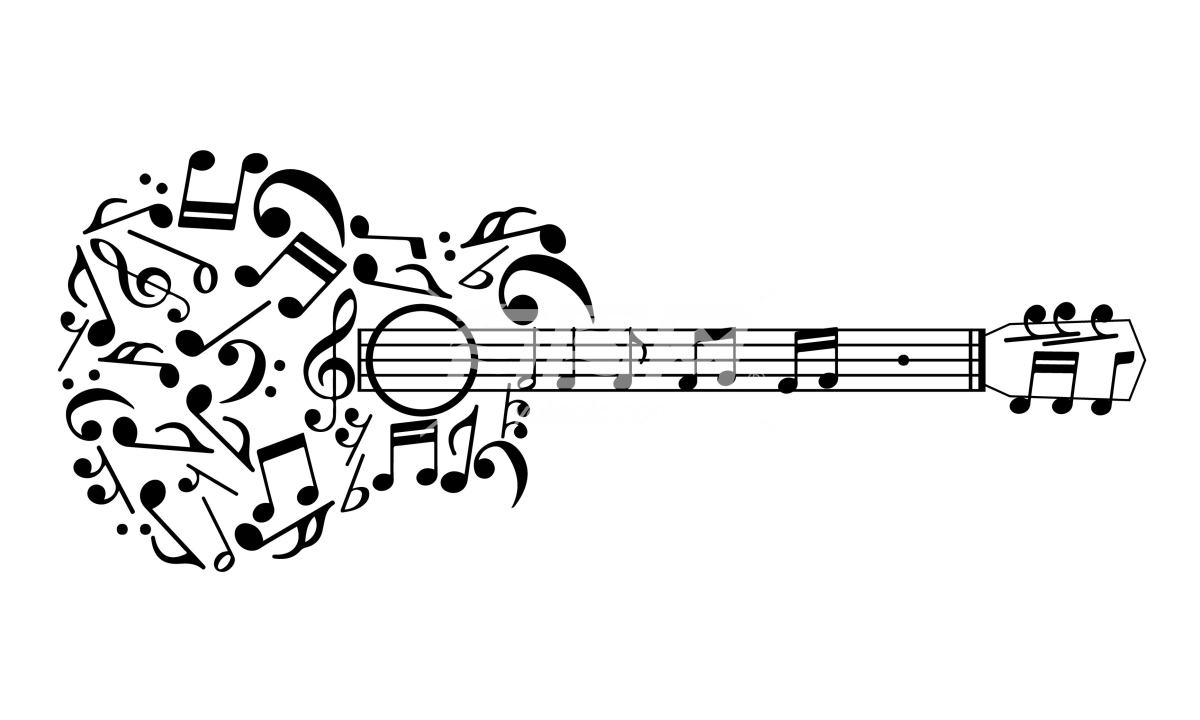 音乐音符吉他形状