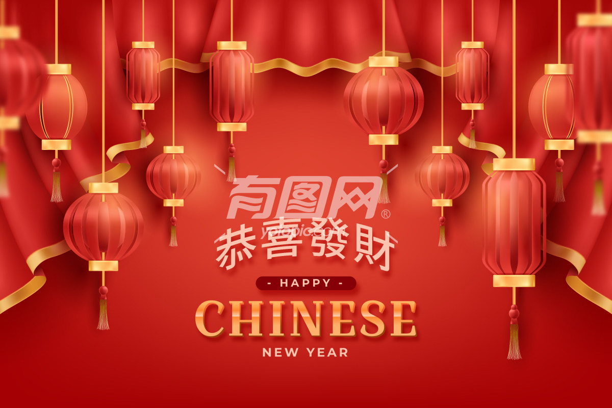 庆祝中国新年的节日背景图