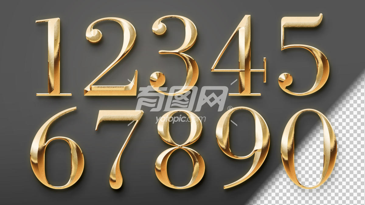 金色金属数字设计