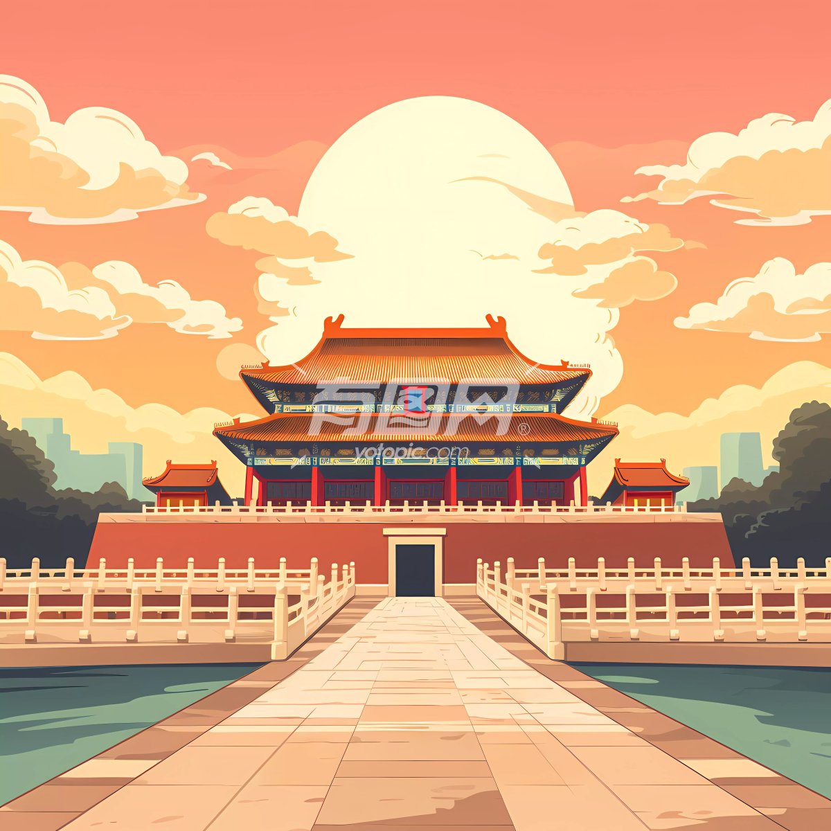 中国传统宫殿插图