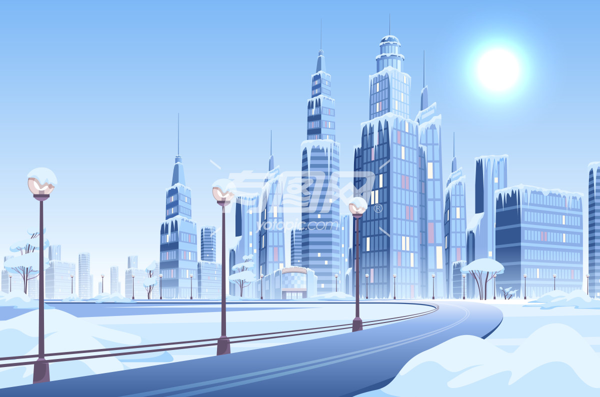 冬季城市景观图