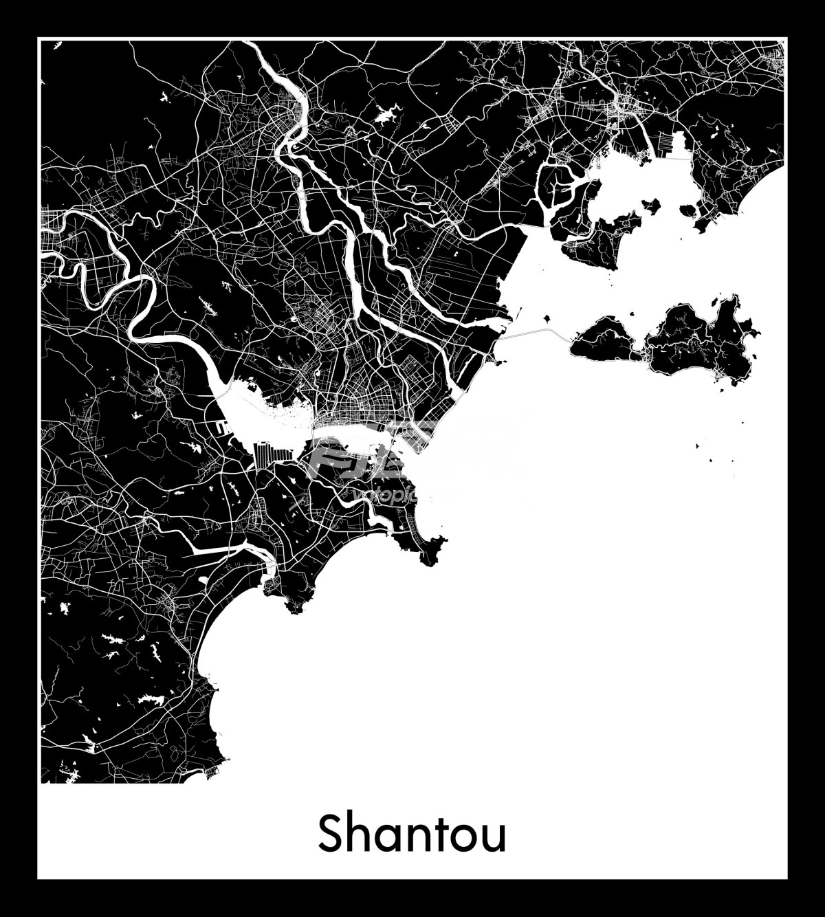 中国广东省汕头市地图