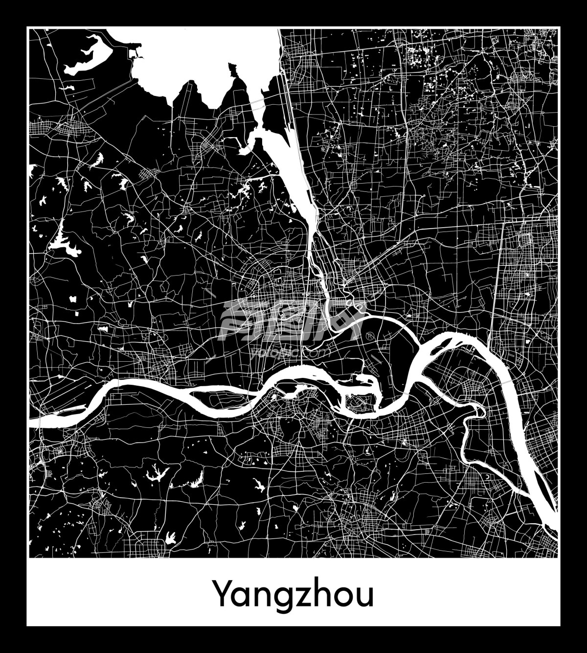 中国江苏省扬州市地图