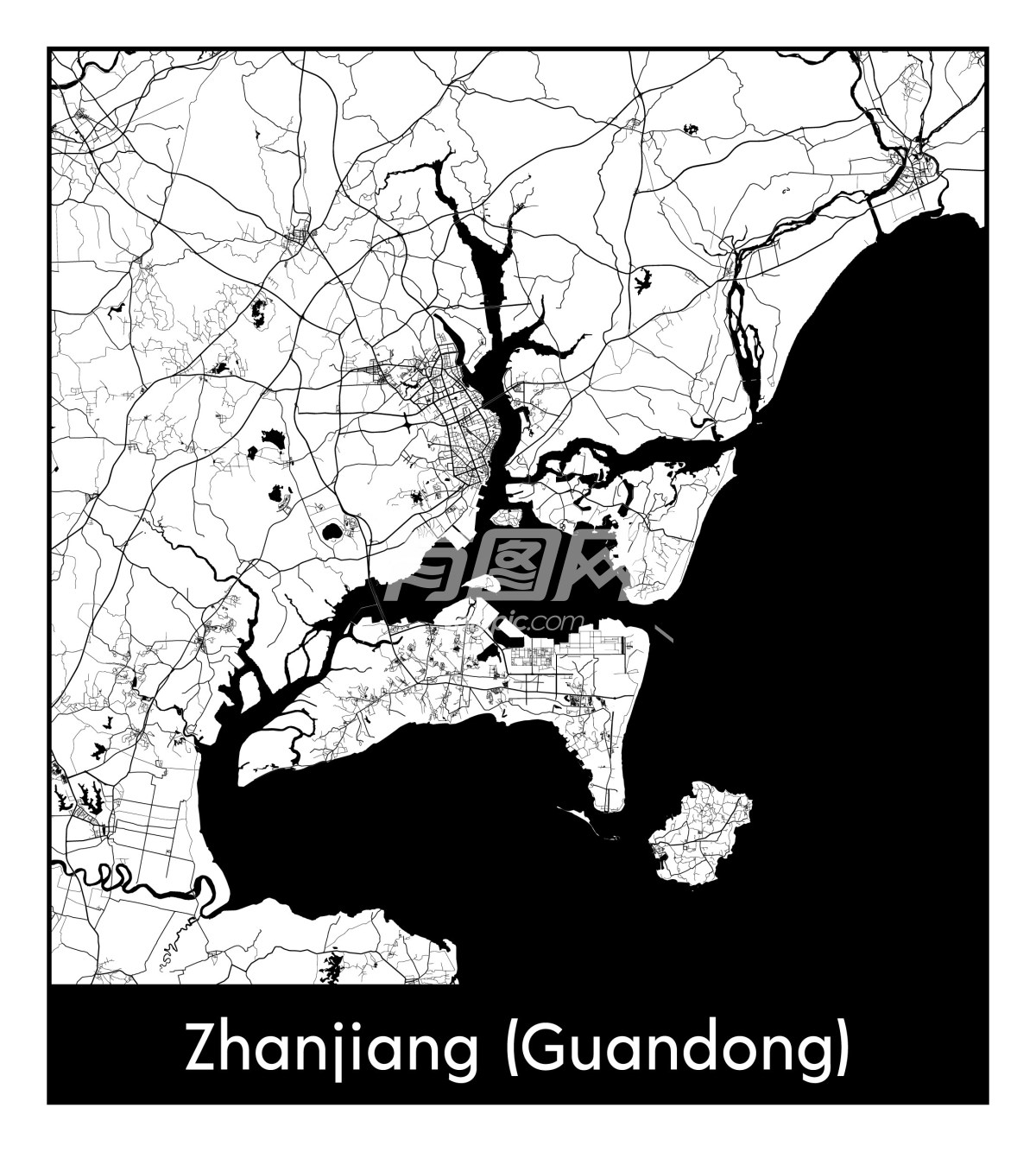 中国广东省湛江市地图