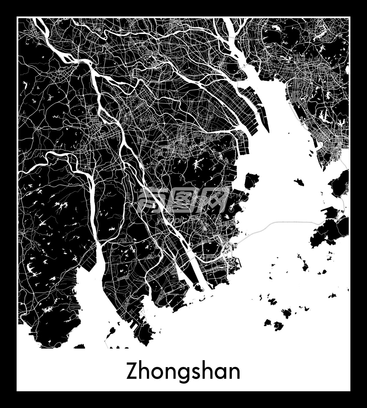 中国广东省中山市地图