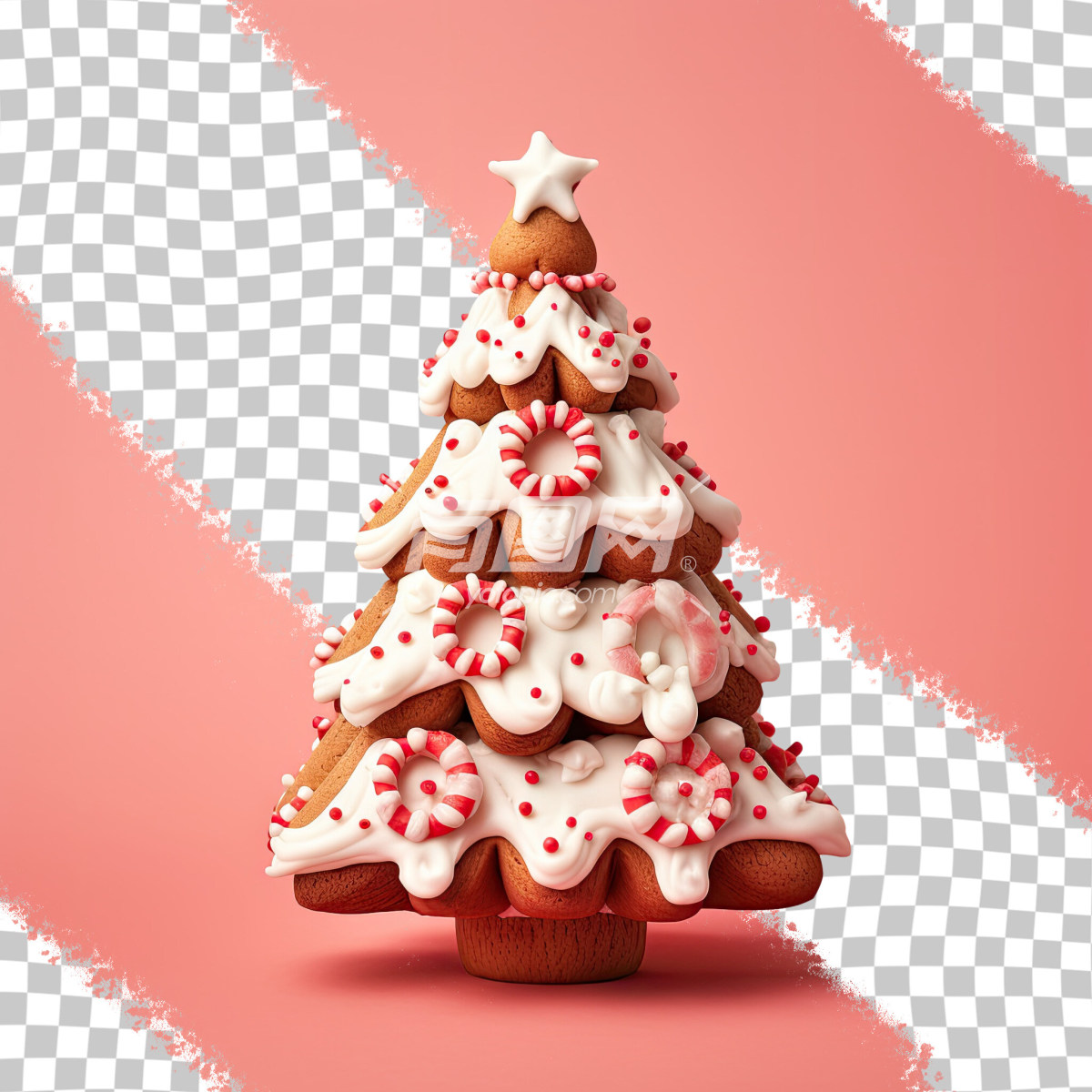 圣诞树形状的甜点