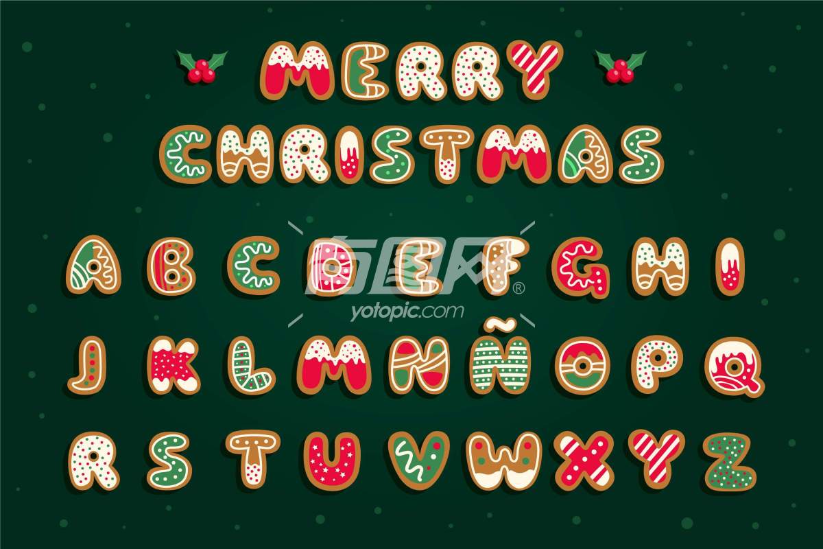 圣诞节主题的字母设计