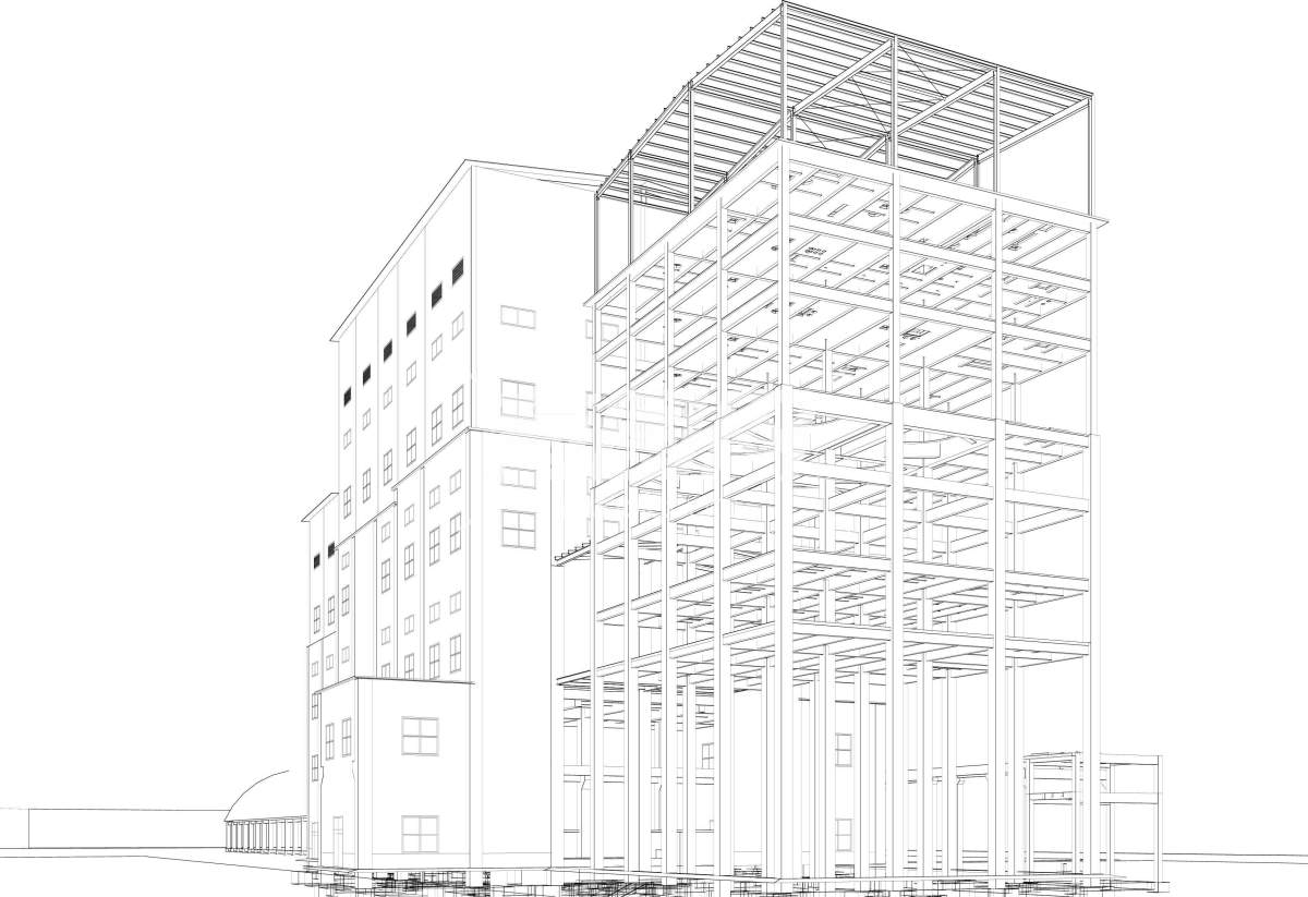 建筑结构的线框图