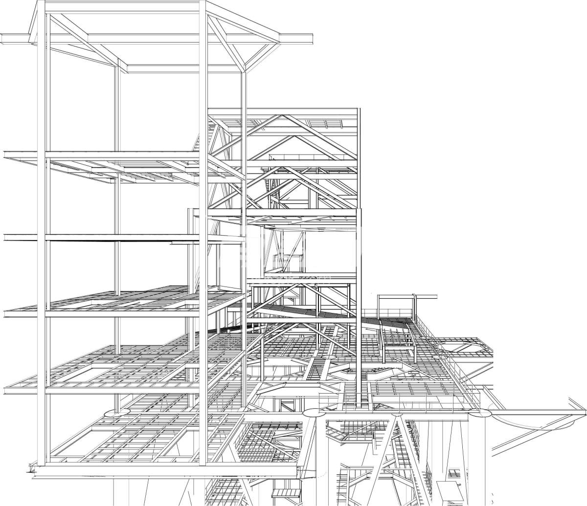 建筑结构的线框图