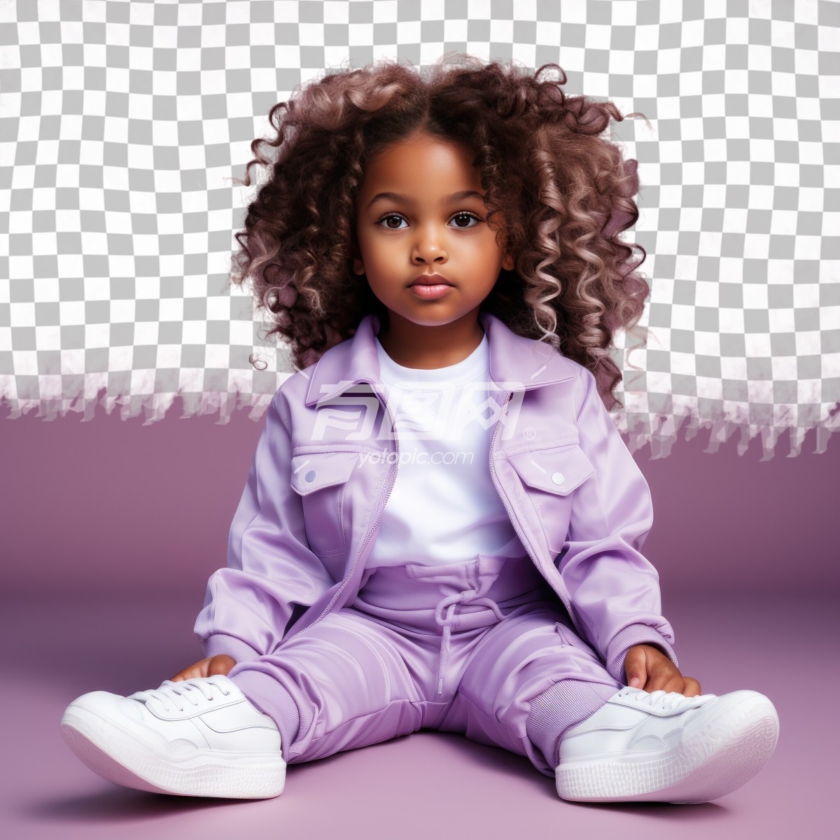 紫色休闲服装的小孩