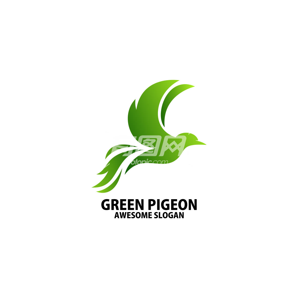绿色鸽子标志设计