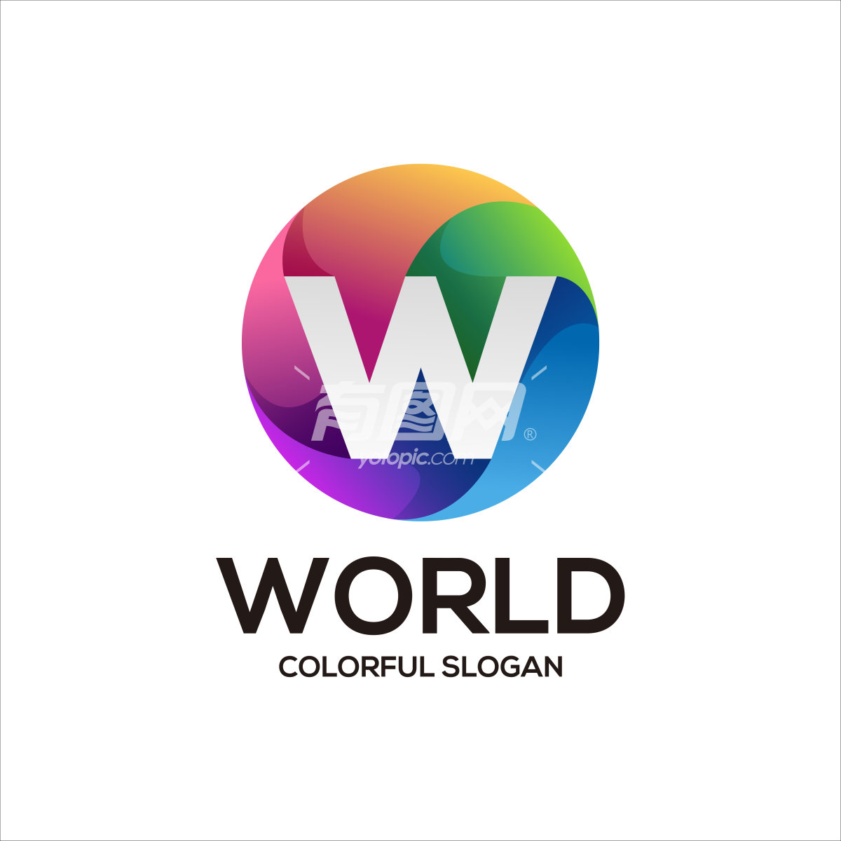 多彩世界标志logo