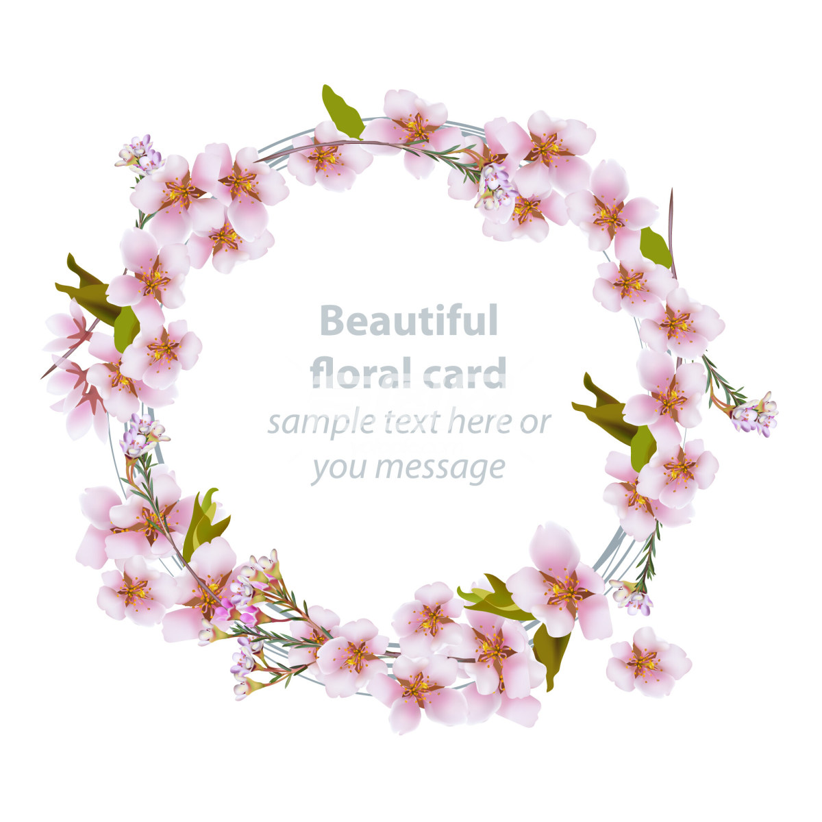 花卉主题装饰性卡片设计