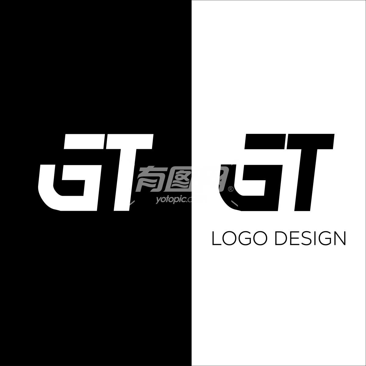 字母GT标志设计