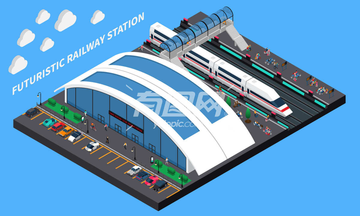 未来铁路车站的插图