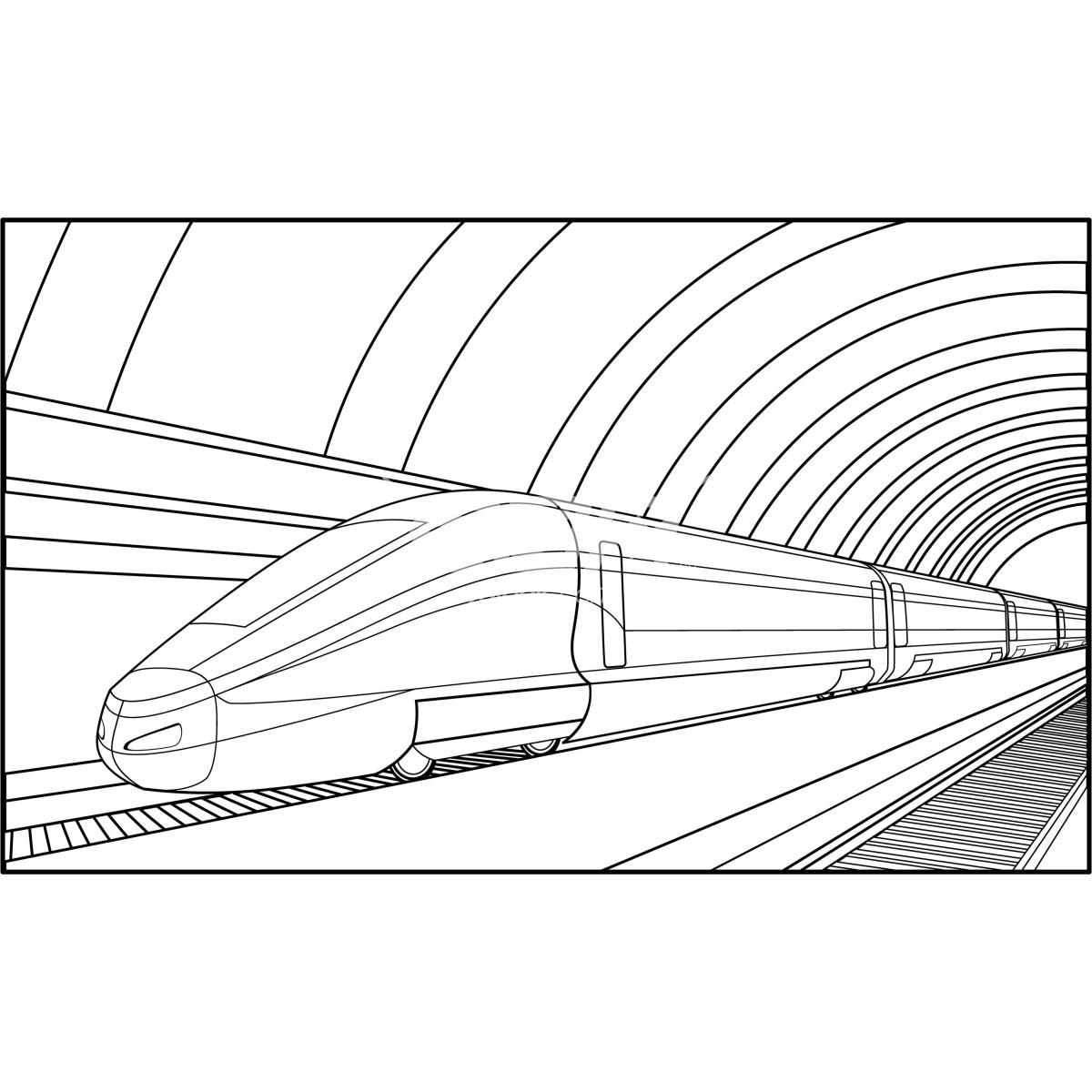 绘制通过隧道的列车