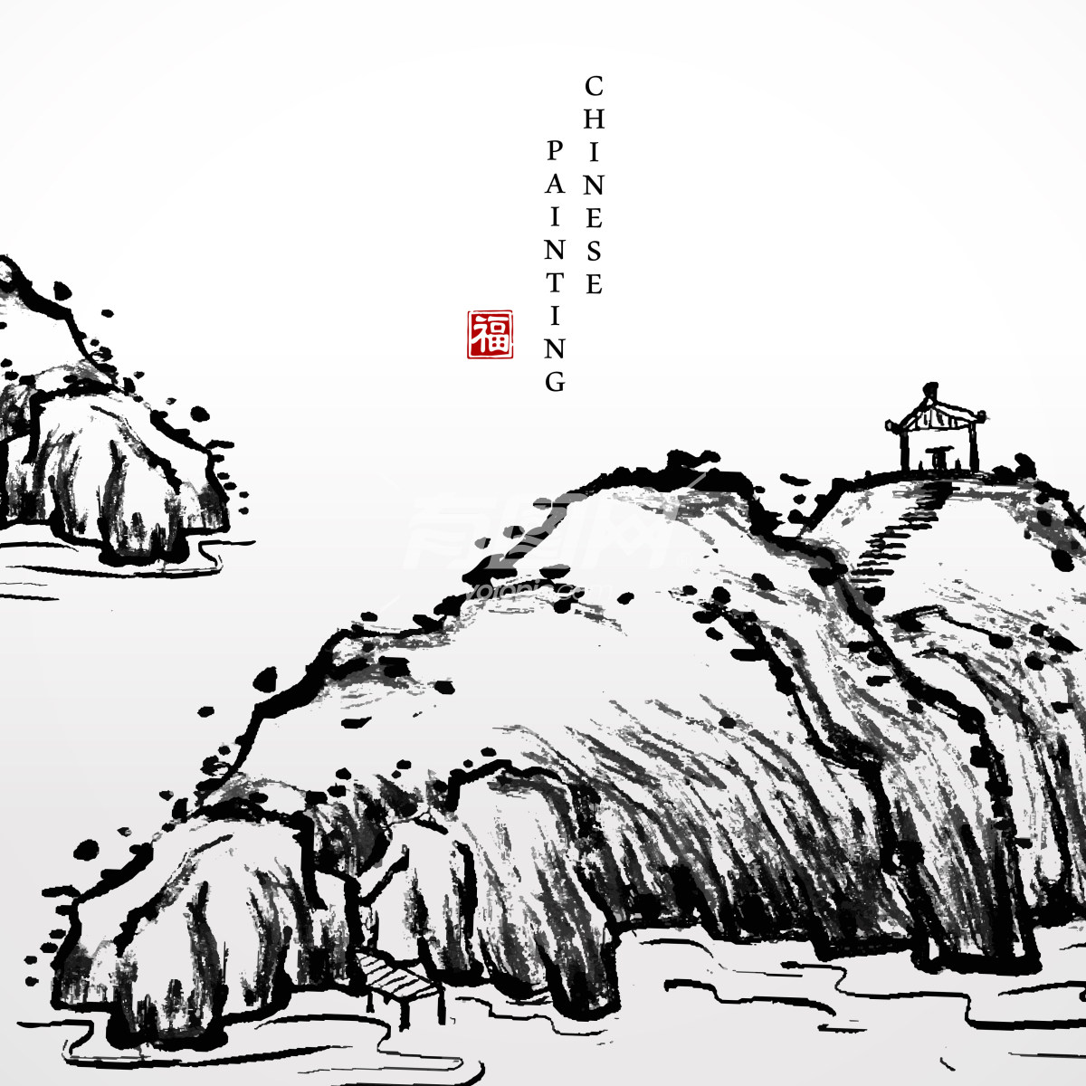 中国传统的山水画