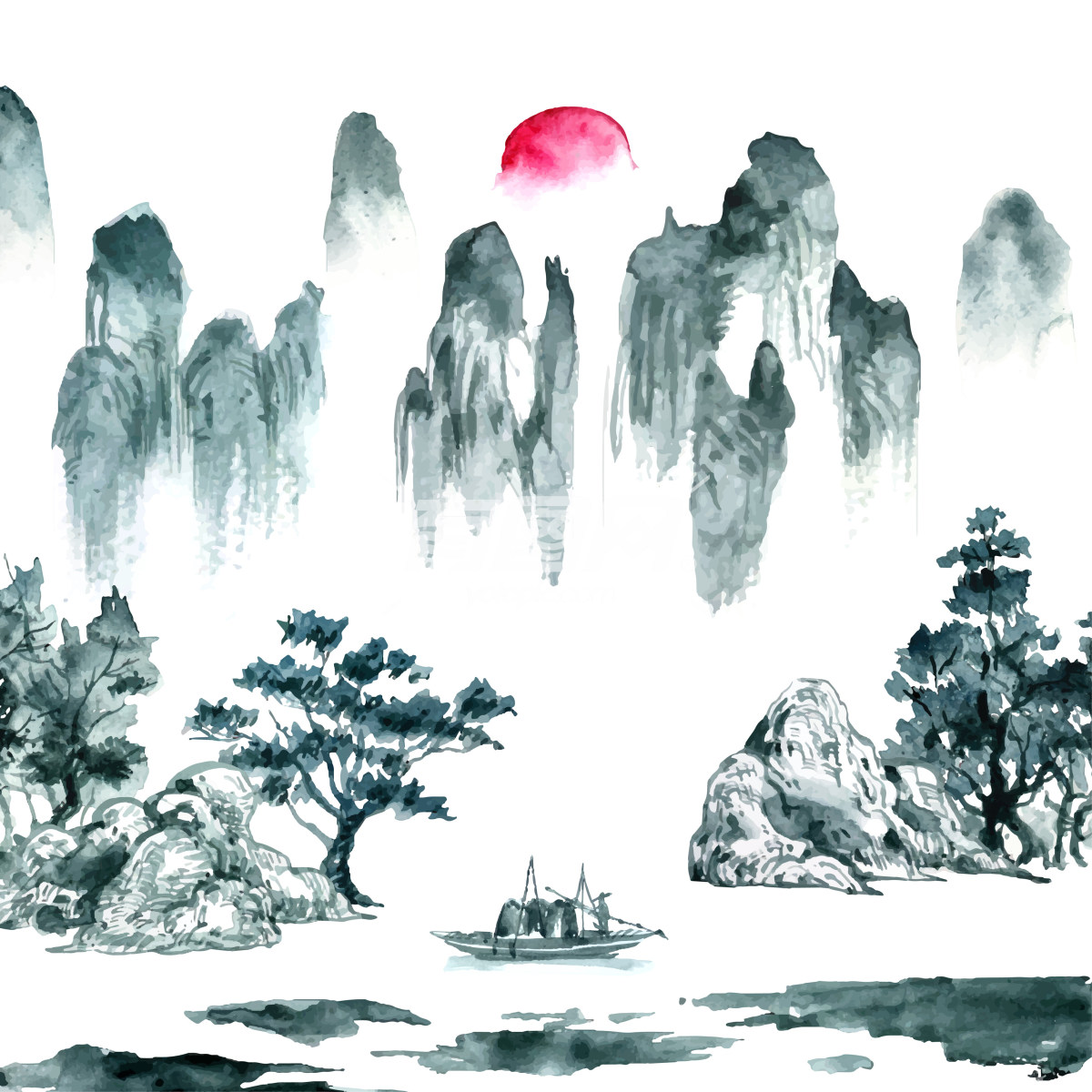 中国传统的山水画