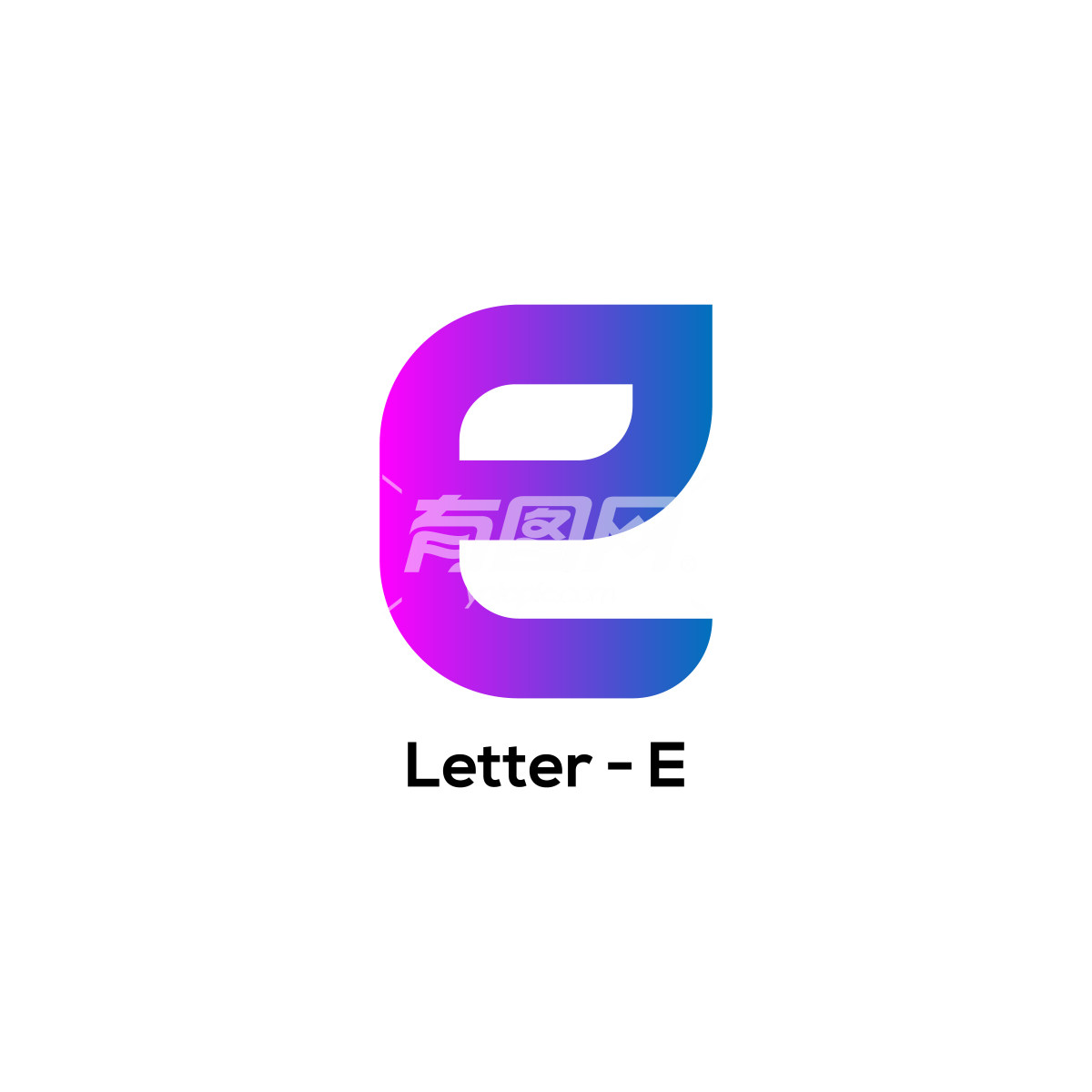 E字母渐变色设计