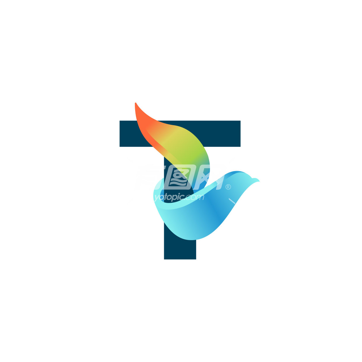 字母T的彩色logo设计
