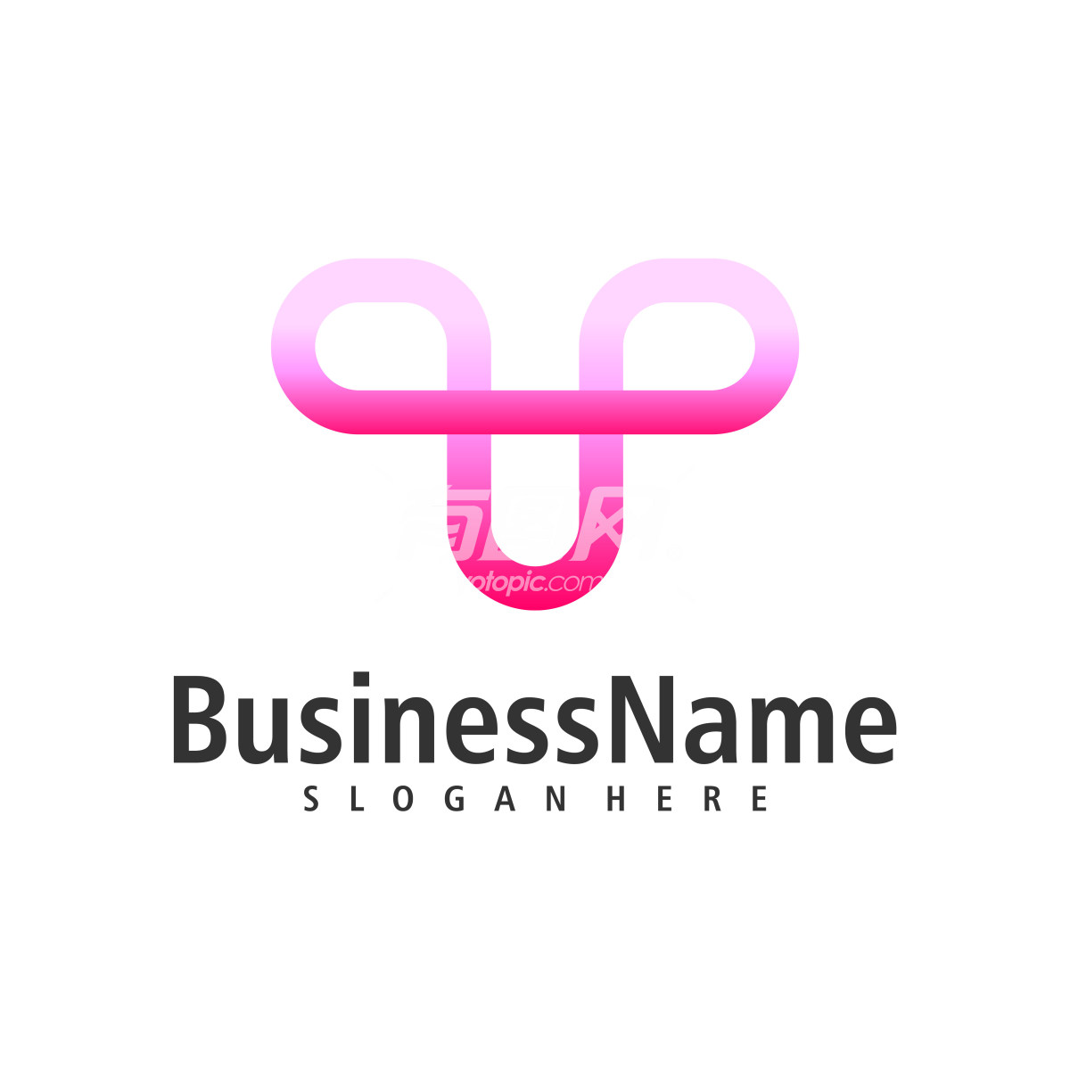 粉红色的抽象logo设计