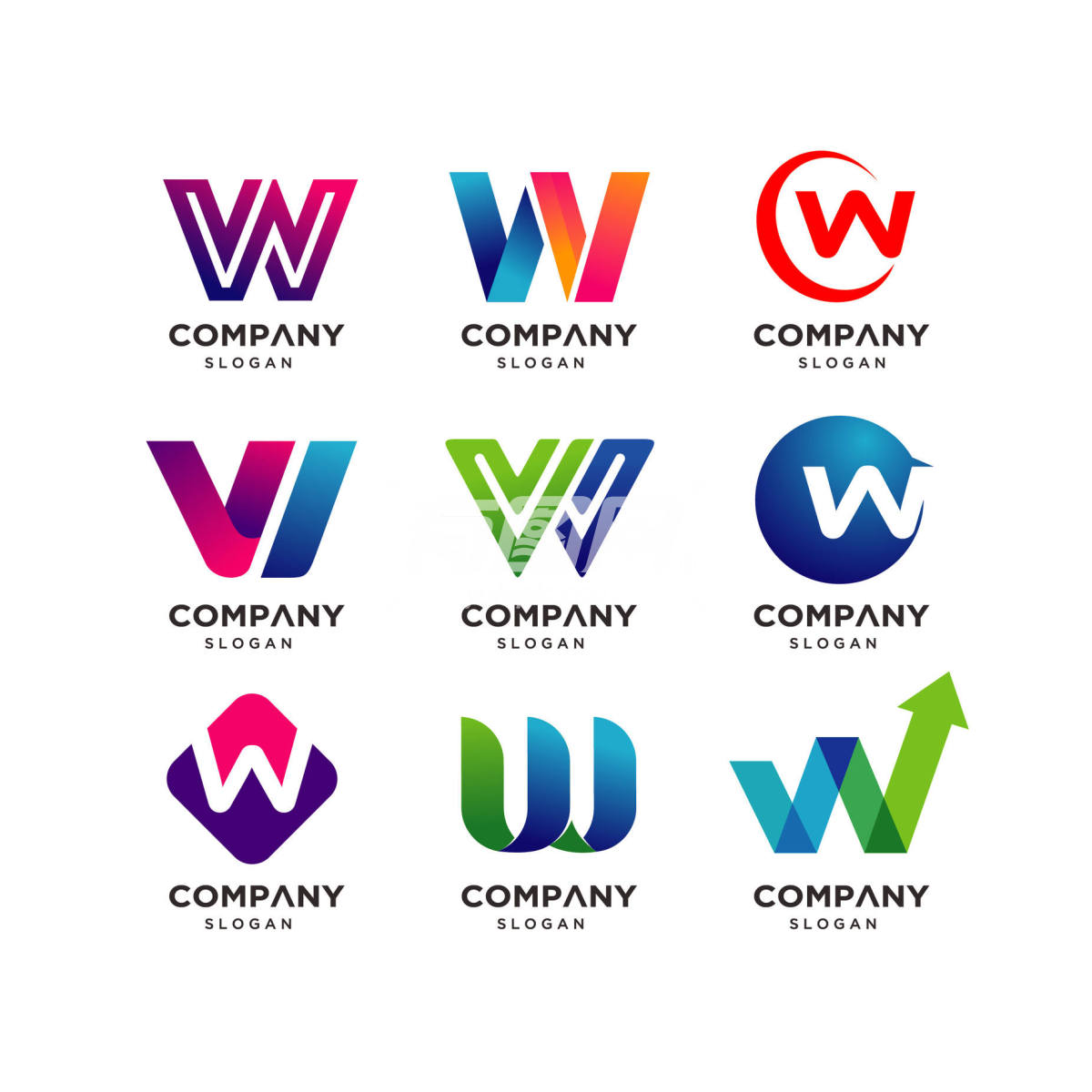 字母W标志设计
