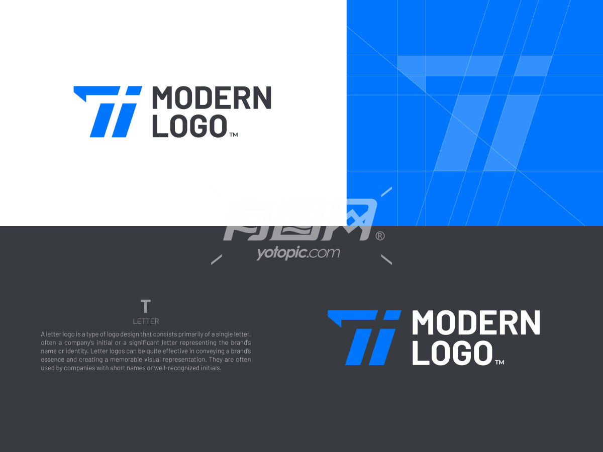 现代风格字母T标志设计