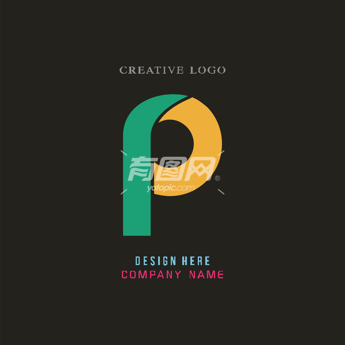 创意字母P标志设计