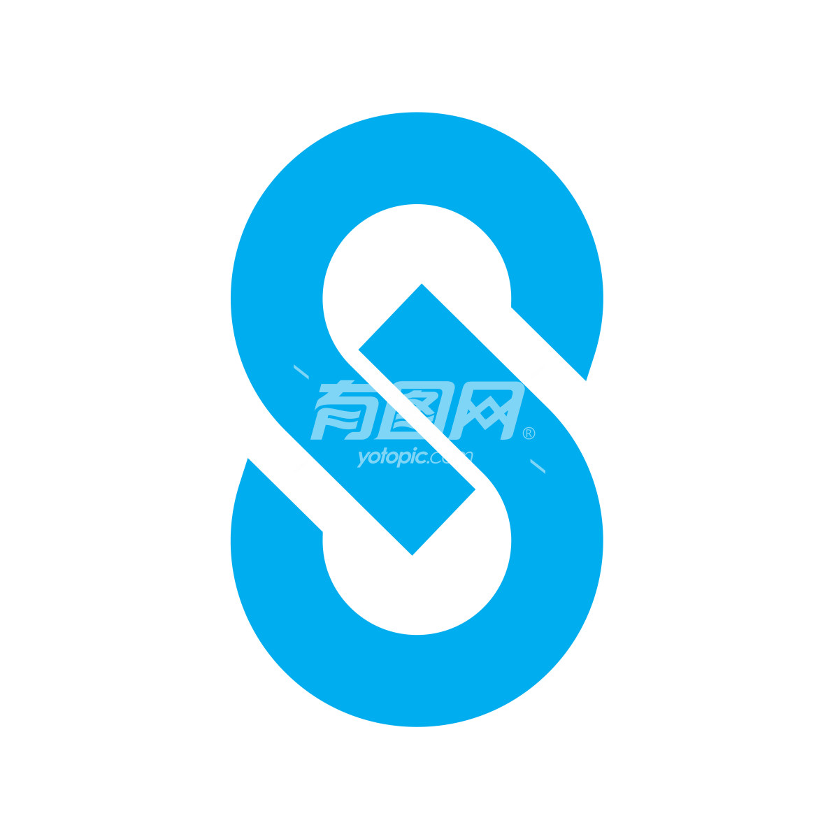 蓝色字母S标志设计