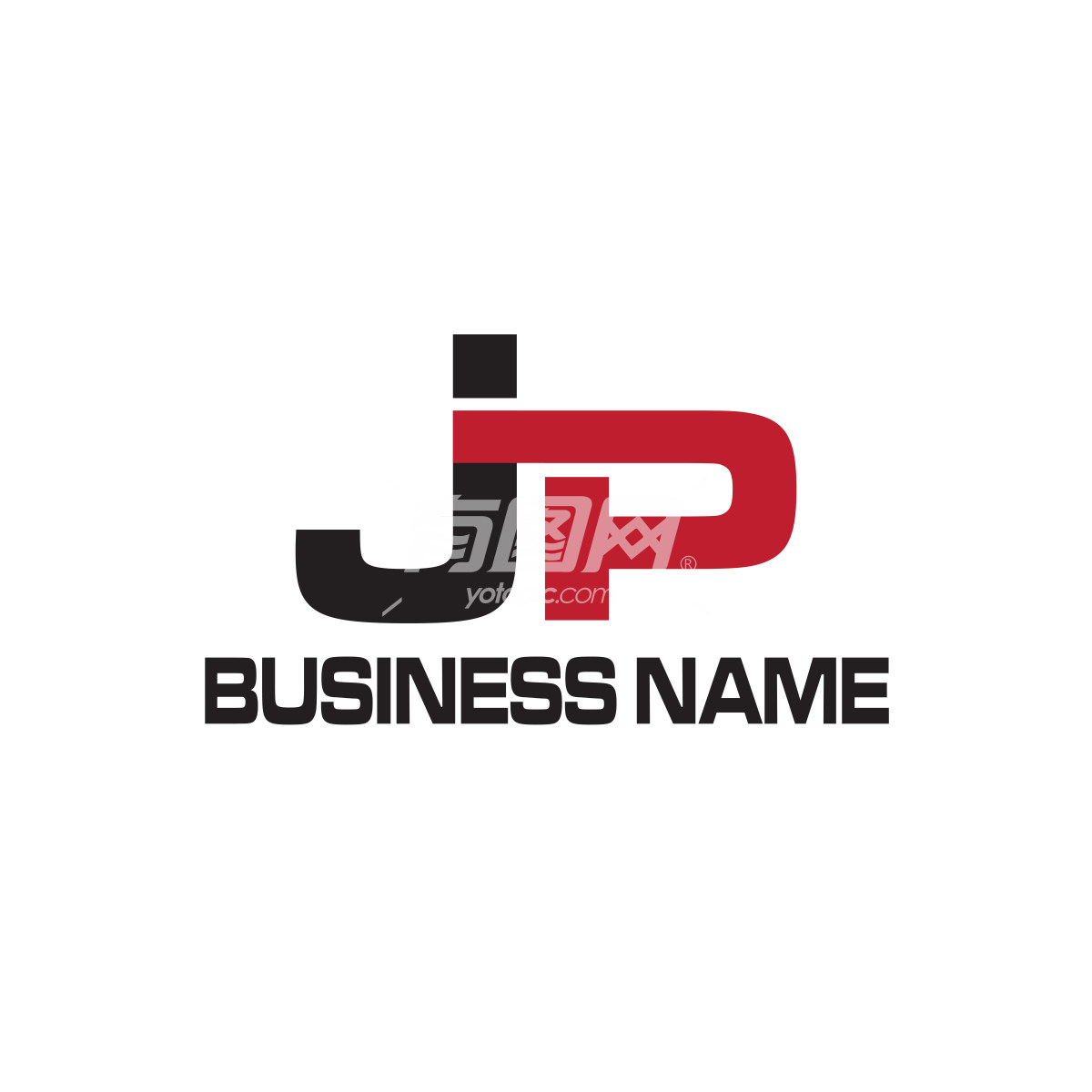 现代动感的JP字母Logo设计