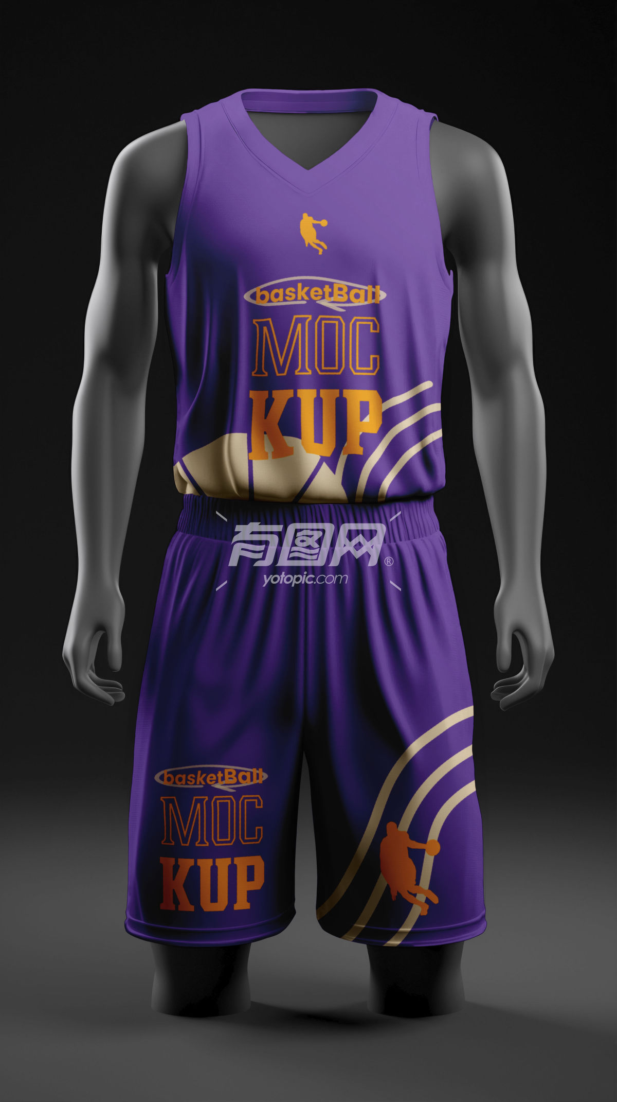 紫色篮球运动服设计