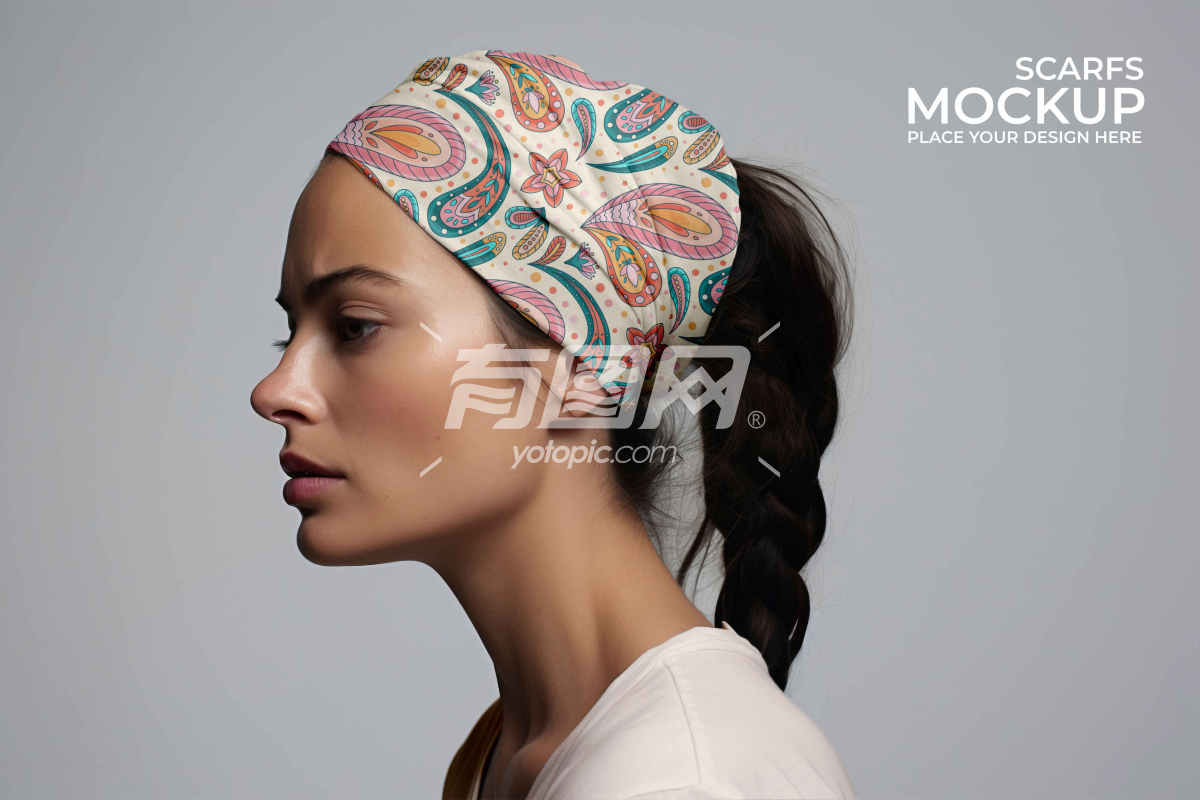 女性头巾设计模板