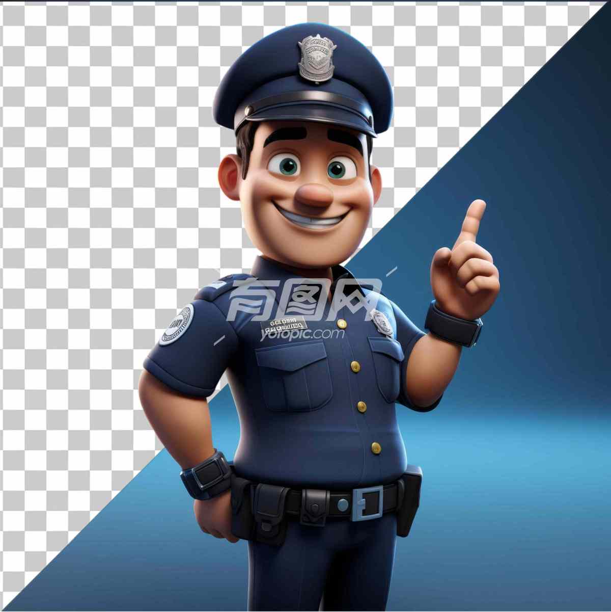 卡通风格的警察角色