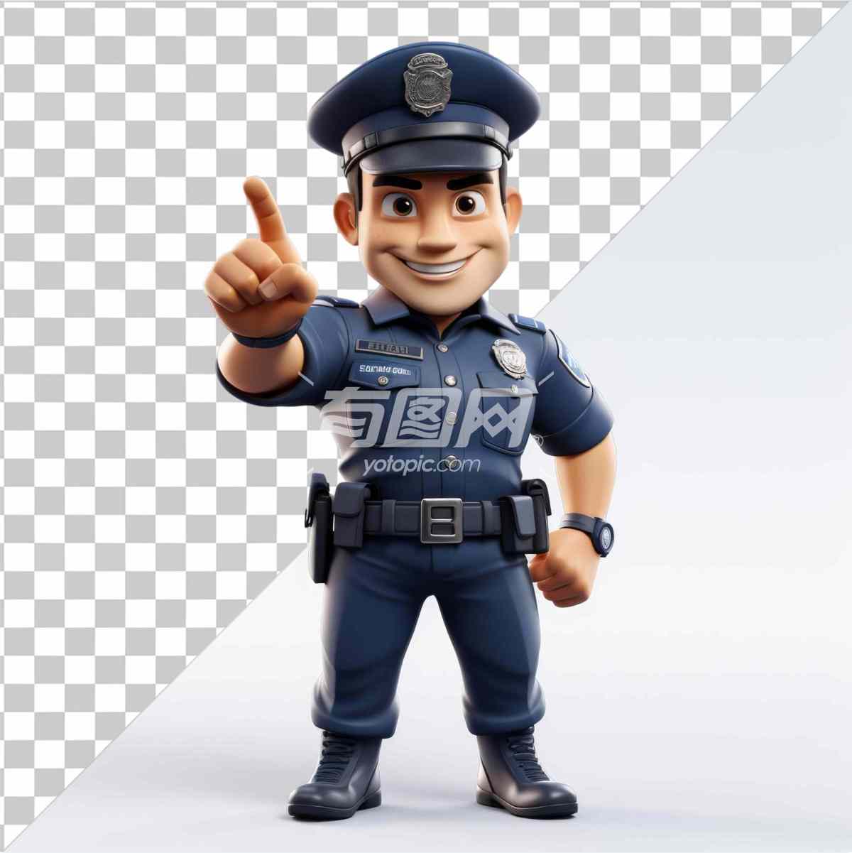 卡通风格的警察角色