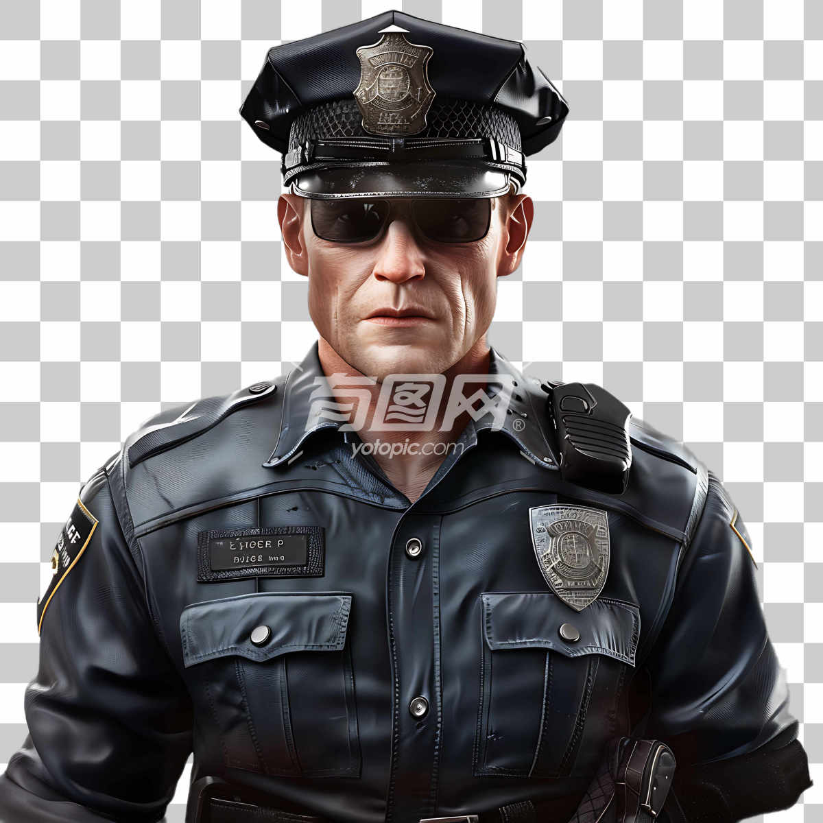 穿着警察制服的男性角色