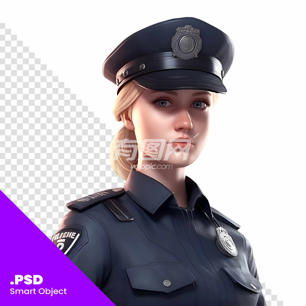 3D渲染的女性警察图像