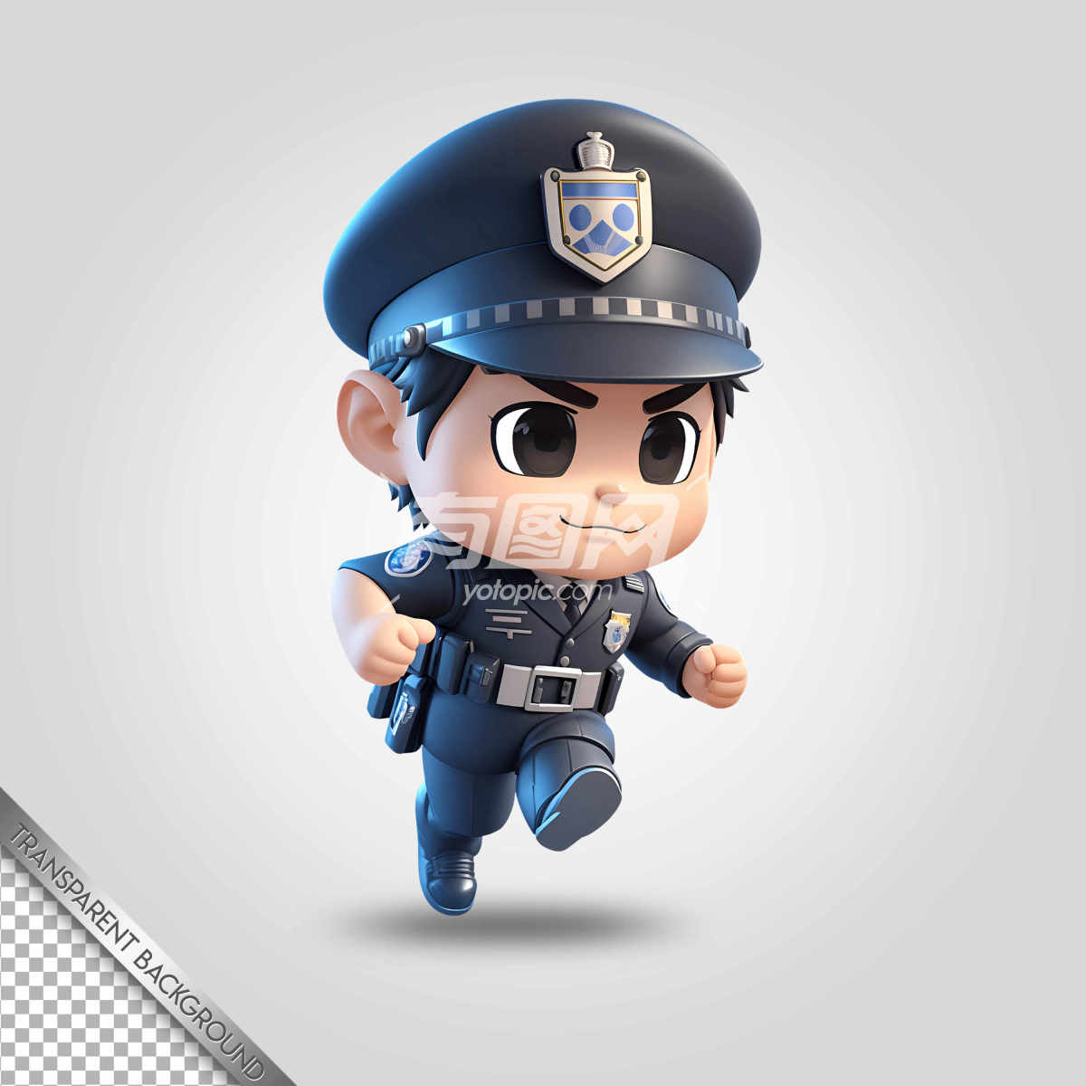卡通风格呈现的警察角色