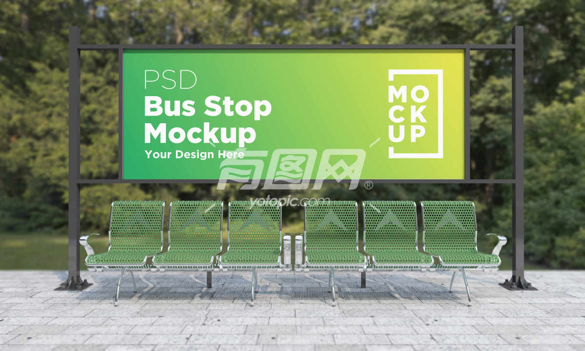 城市街道上的PSD垂直广告牌模型